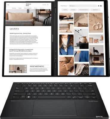 ASUS Zenbook Duo/ UX8406CA-PZ079W/ U9-285H/ 14 3K (2880 x 1800) OLED 16:10 400nits 120HZ Touch/ UMA/ 32GB/ 2TB/ W11H/ noODD/ Basalt Gray ноутбук 90NB14X1-M00330