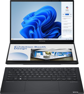 ASUS Zenbook Duo/ UX8406CA-PZ079W/ U9-285H/ 14 3K (2880 x 1800) OLED 16:10 400nits 120HZ Touch/ UMA/ 32GB/ 2TB/ W11H/ noODD/ Basalt Gray ноутбук 90NB14X1-M00330